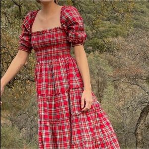 Hill House Nesli Nap Dress Red Tartan